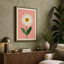 Daisy on Coral Botanical 1 Piece Wrapped Canvas Wall Art-1712529315-1712529316