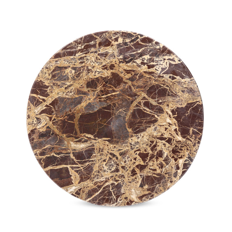 SOPHIE Marble End Table, Brown Top/Brown Base