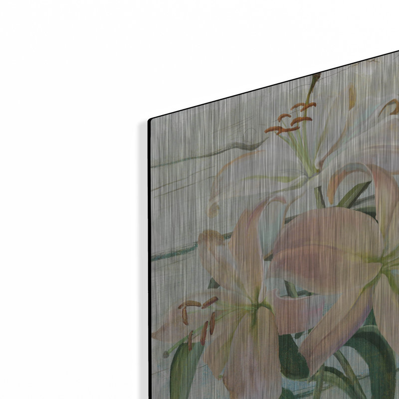 Art mural en métal luxueux «Farm Seed Lilies» par Art Licensing Studio, 16 po x 12 po, H 12 po x l 16 po