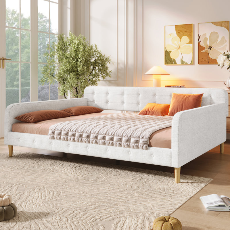 Lit de jour rembourré, Beige