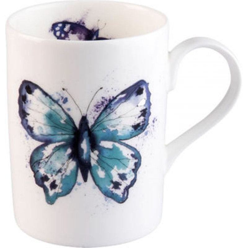 Grande tasse à café en porcelaine de papillon Cathleen