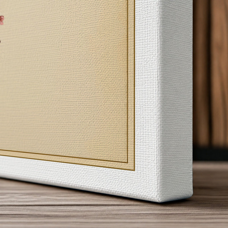 Moonlit Cherry Blossom Japandi - Wrapped Canvas, 30x20 - 76.2 x 50.8 cm, White Border