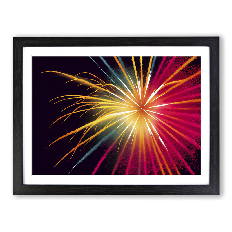 Handsome Fireworks - Single Picture Frame Print, Black Framed, 46cm H x 64cm W x 2cm D