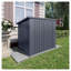 Remise de rangement pour poubelles d'extérieur en métal pour 2 bacs avec portes verrouillables et plateau amovible, gris