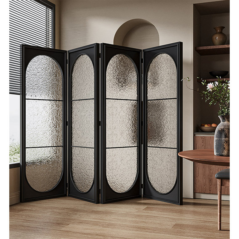 Paravent en verre d'épinette de style médiéval, H 70,87 po x l 94,49 po x P 1,57 po