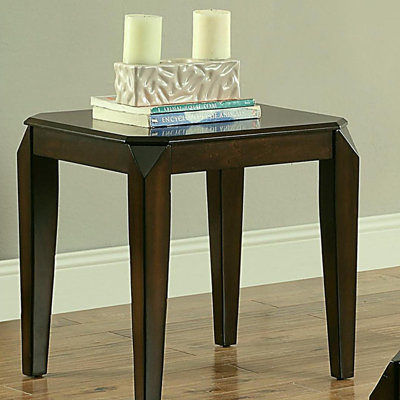 Walnut wood end table, slender leg design