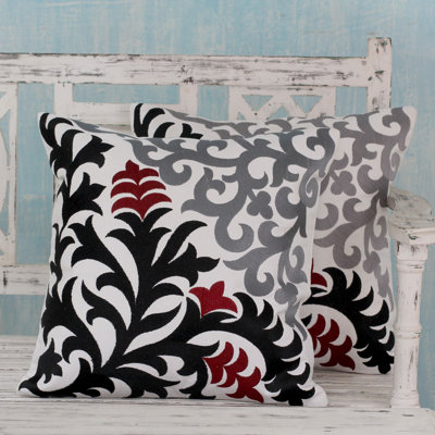 Embroidered Cotton Pillow Cover