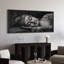 Bouddha endormi, art mural spirituel monochrome-115165317-115165318