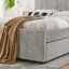 Structure de lit moderne avec tête de lit, lit tapissier peu encombrant, conception multifonctionnelle avec 2 tiroirs de rangement et lit gigogne escamotable-917530214-917530232