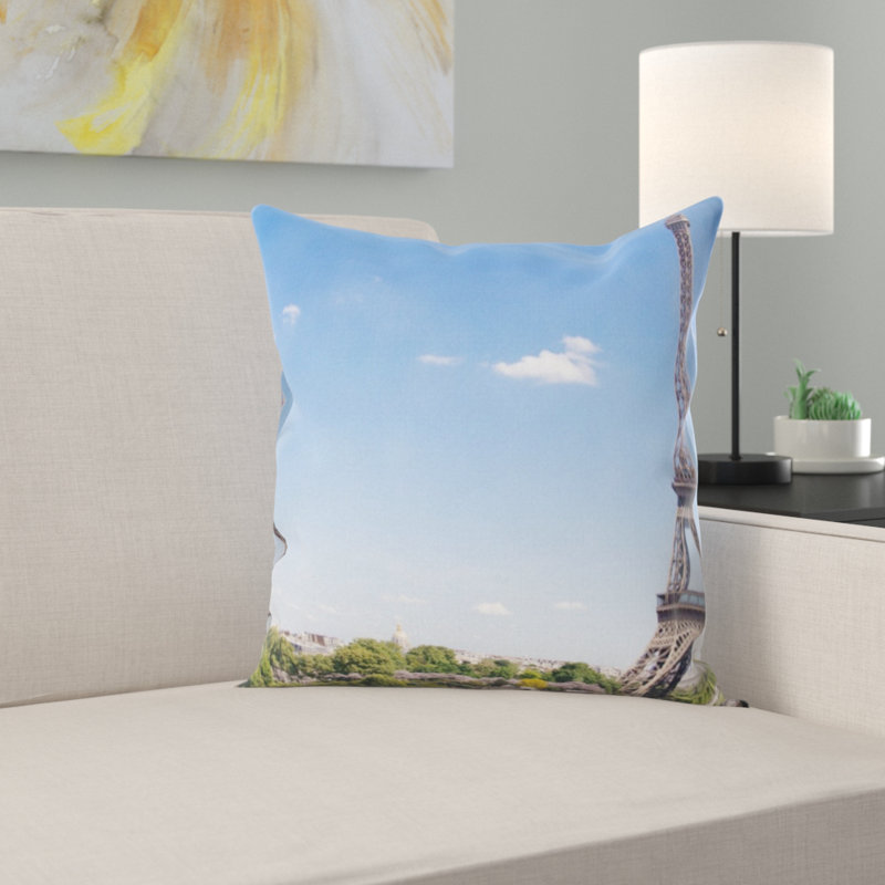 Eiffel Tower Square Pillow Cover & Insert