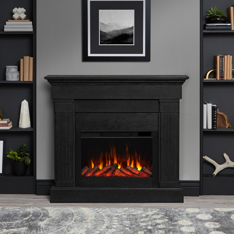 Crawford 47" Slim Electric Fireplace by Real Flame, Black