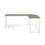 Bureau d'ordinateur en L, gris et blanc
