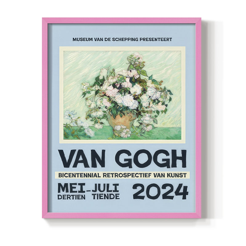"Van Gogh, exposition d'affiches IV", H 30 po x l 24 po, Rose