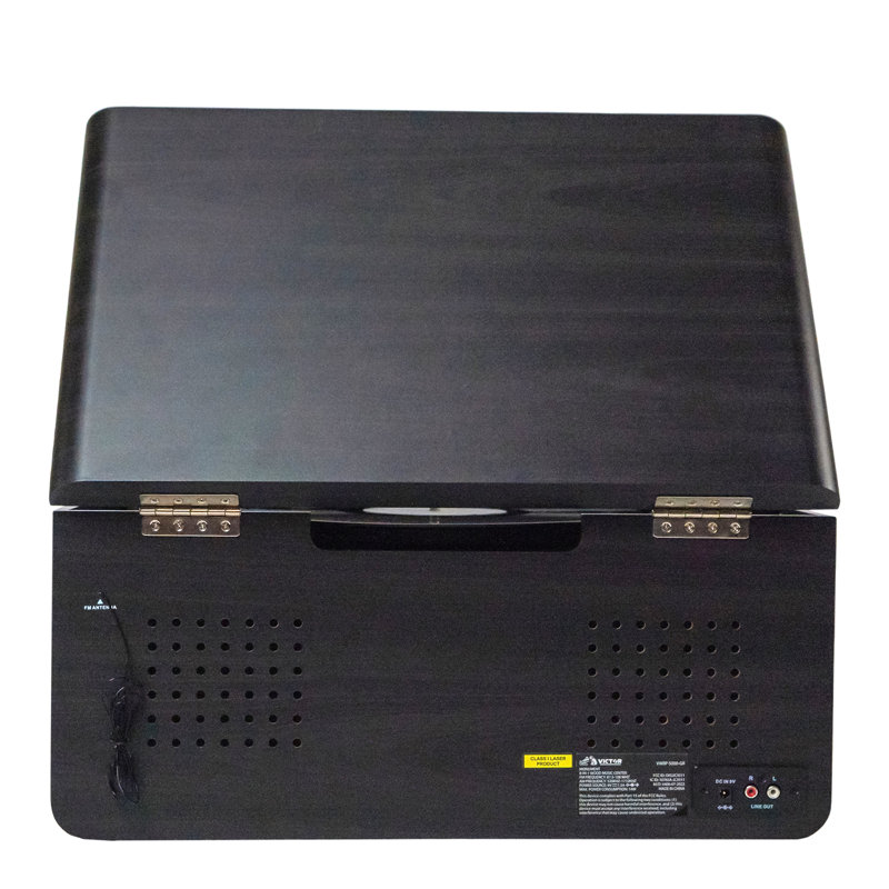 Graphite Wood 8-in-1 Music Center with Bluetooth and Turntable