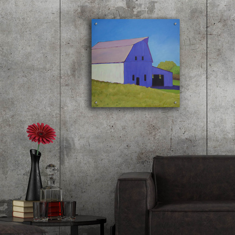  «Over The Hill» par Carol Young, art mural en verre acrylique, 24 po x 24 po, H 24 po x l 24 po