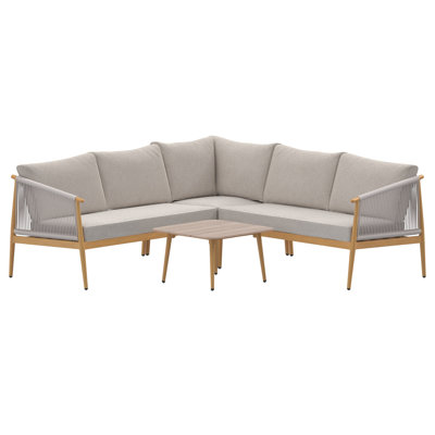 206cm Wide L-Shaped Patio Sectional with Cushions