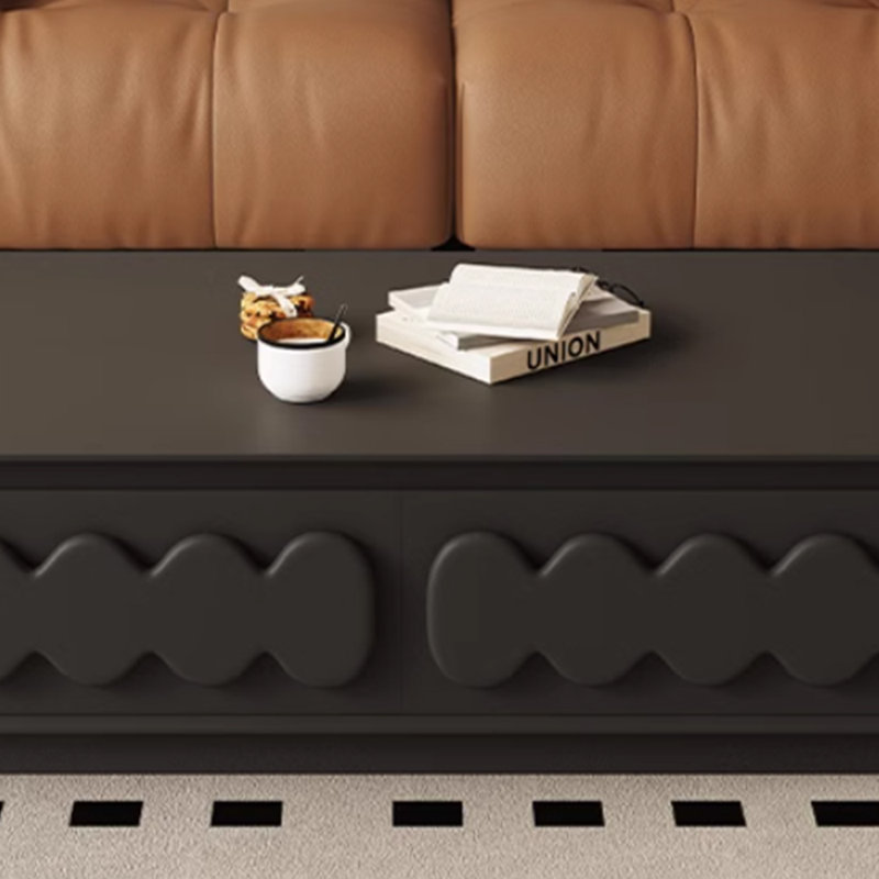 Table basse simple au design créatif, Noir, noir, noir, noir, H 14,96 po x L 51,18 po x l 27,55 po
