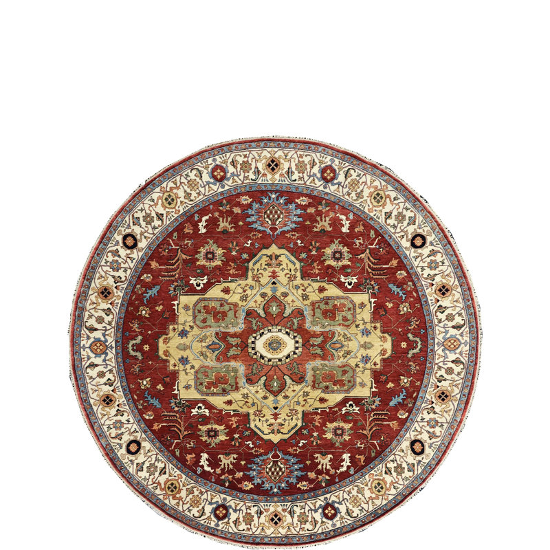 Hand Knotted Wool Oriental Area Rug, Round 10'