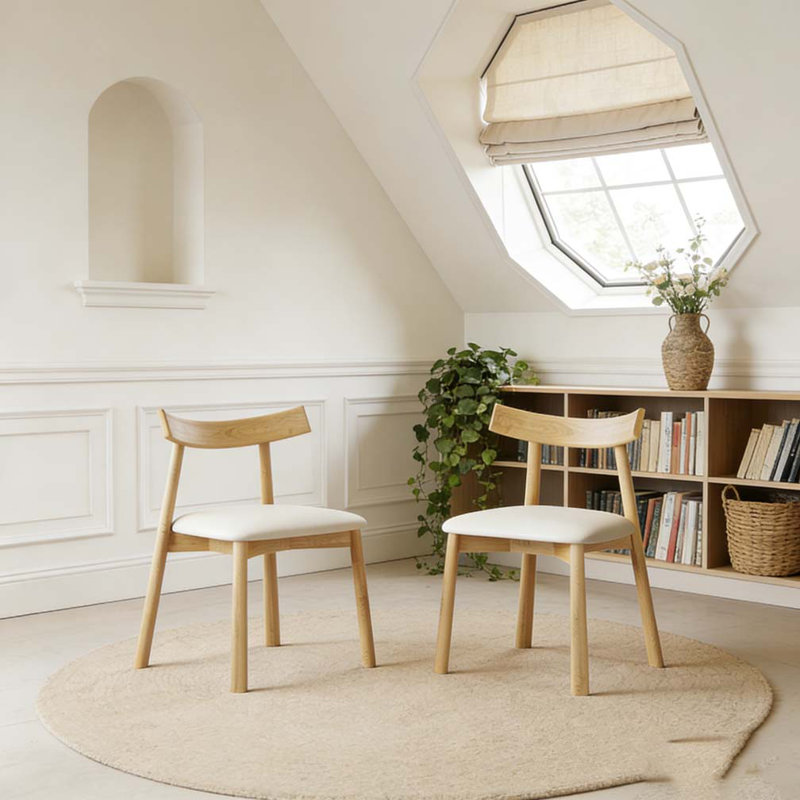 Ensemble de chaises de salle à manger moderne, Naturel
