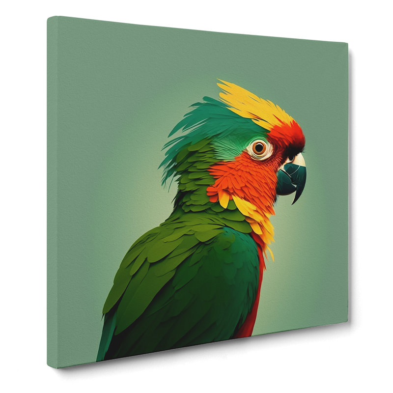 Parrot Minimalism - No Frame Print, 35cm H x 35cm W x 3cm D