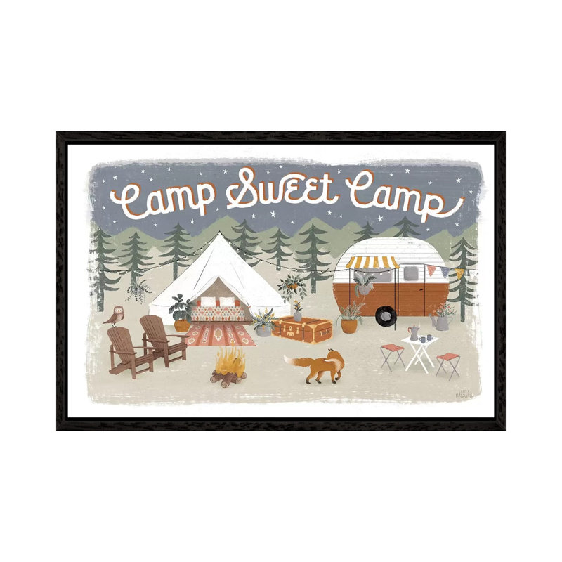 Gone Glamping I by Laura Marshall - Gallery-Wrapped Canvas Giclée on Canvas, 101.6 cm H x 66.04 cm W, Black Framed