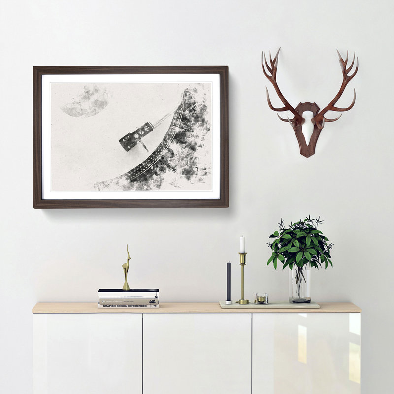 Needle of the Turntable - Framed Print, 24cm H x 33cm W x 2cm D, Walnut Framed