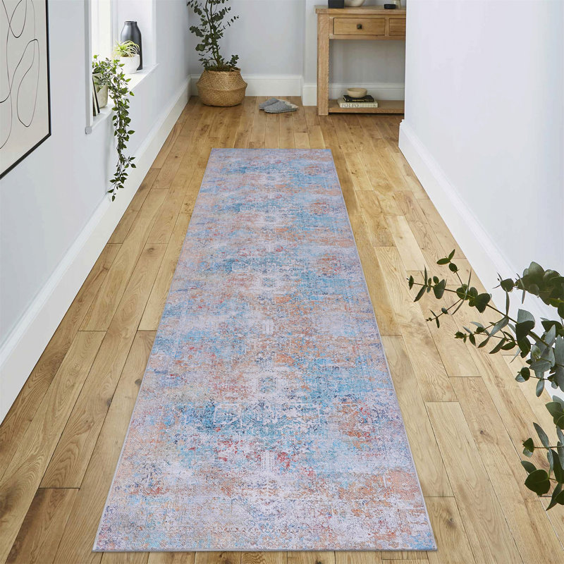 Yellow Washable Rug Area Rug, Runner 2'6" x 10'