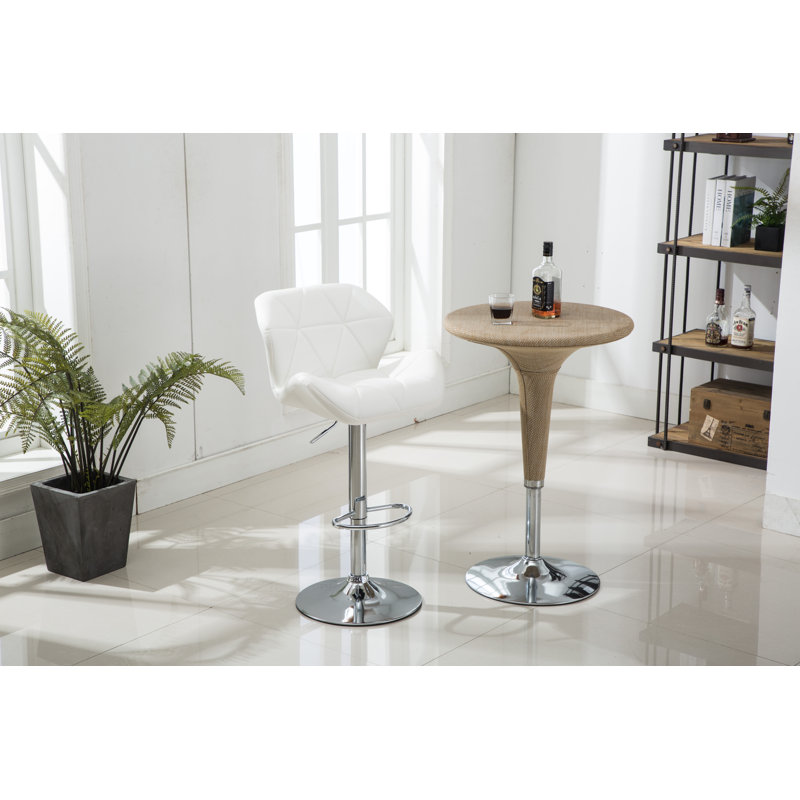 Tabouret de bar rotatif à hauteur ajustable Sanchez, Blanc