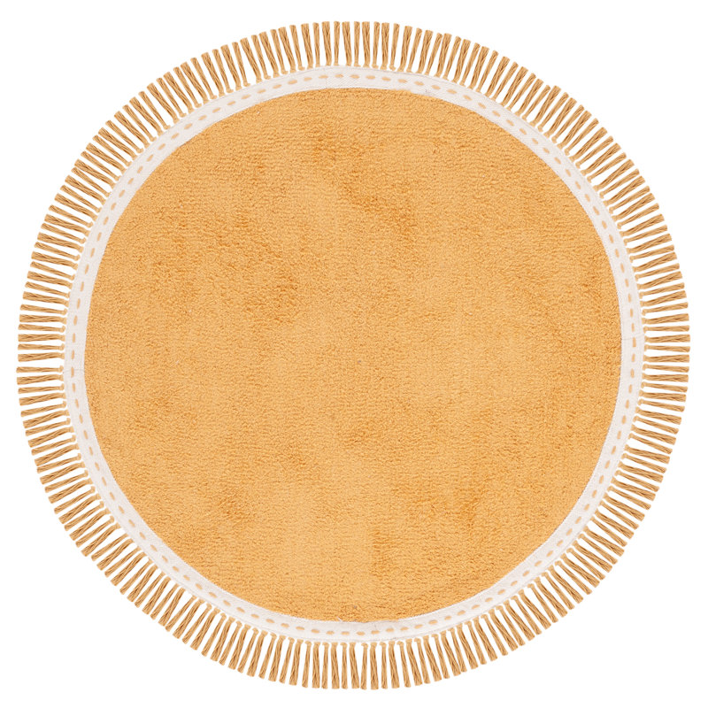 Tapis jaune / ivoire Easy Care 204, Rond 4 pi