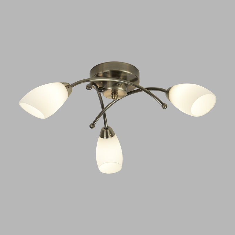 Kiantone Semi Flush Mount, Antique Brass