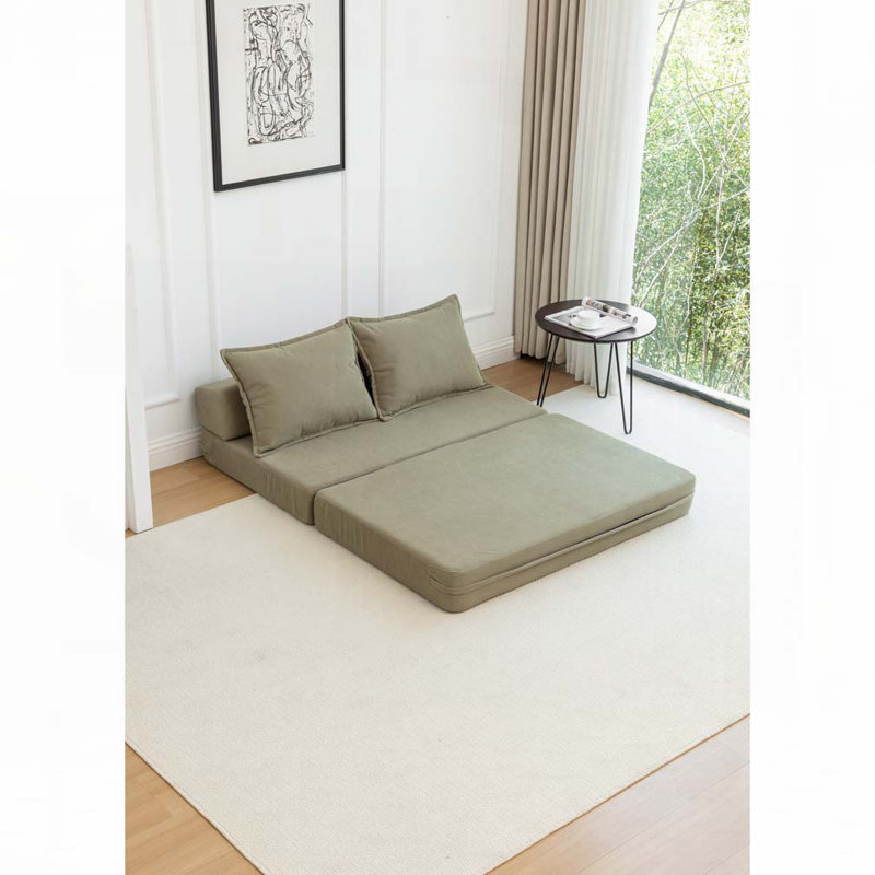 Canapé-lit en tissu Corduroy, Vert