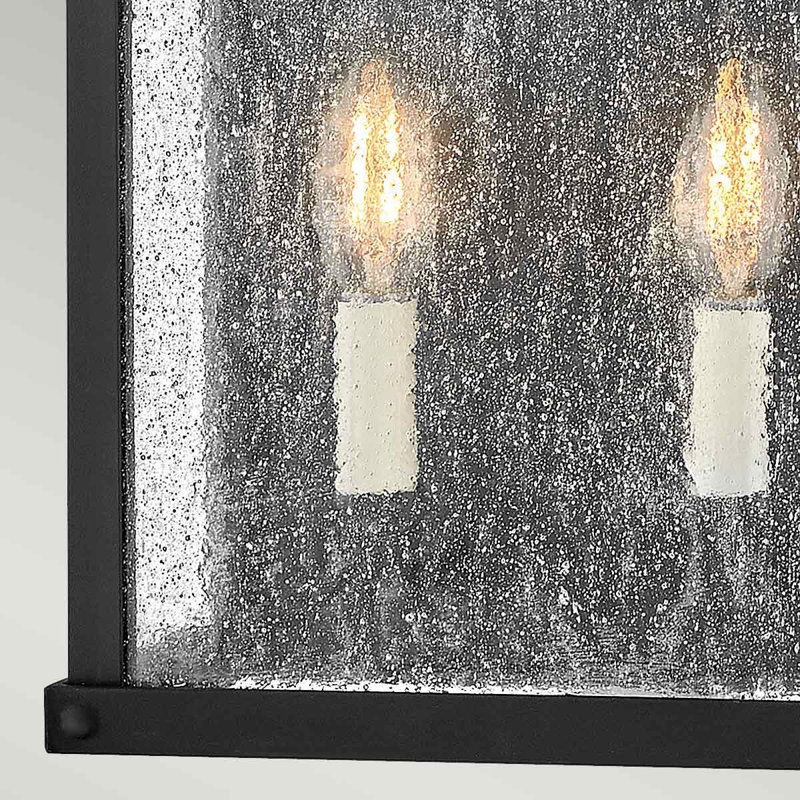 Trevett Matte Black 43.9cm H Clear Glass Outdoor Wall Lantern