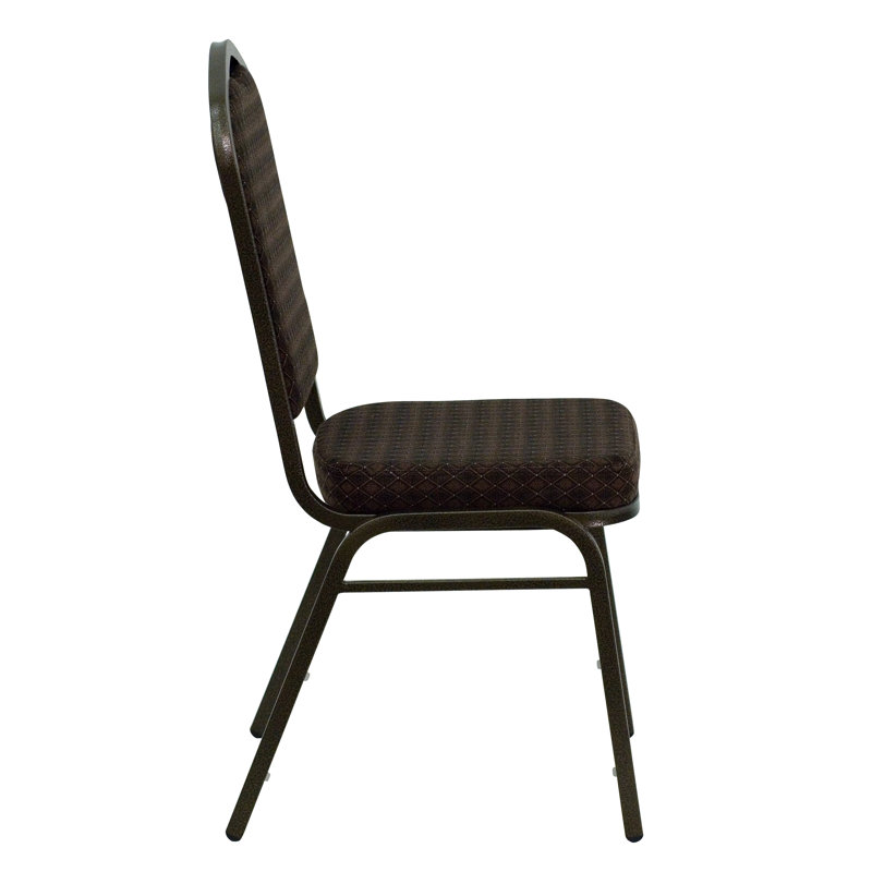 Chaise de banquet empilable Oliverson, Cadre noir, Tissu café, 4