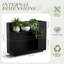 Boîte à fleurs rectangulaire noire en métal de 38 po x l 13 po x H 30 po (avec trous de drainage et tablette réglable) - Contenant pour plante d'extérieur toutes saisons pour patio, cour ou balcon