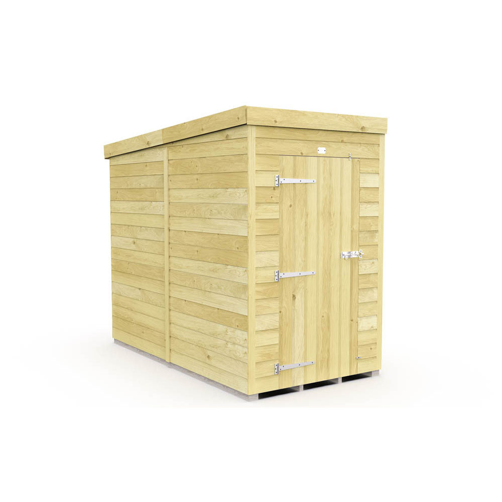 4ft x 8ft Pent Shed - Single Door without Windows