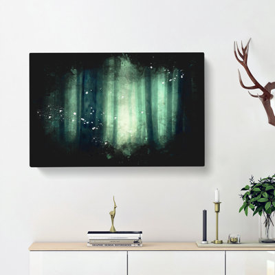 Green Misty Forest - Wrapped Canvas