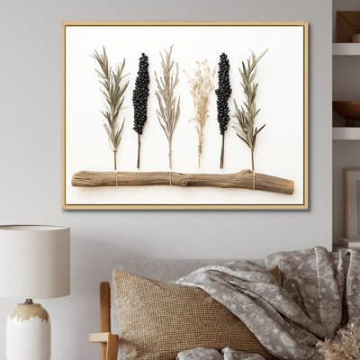 «Vintage Botanica Herbs 3», art mural herbes florales