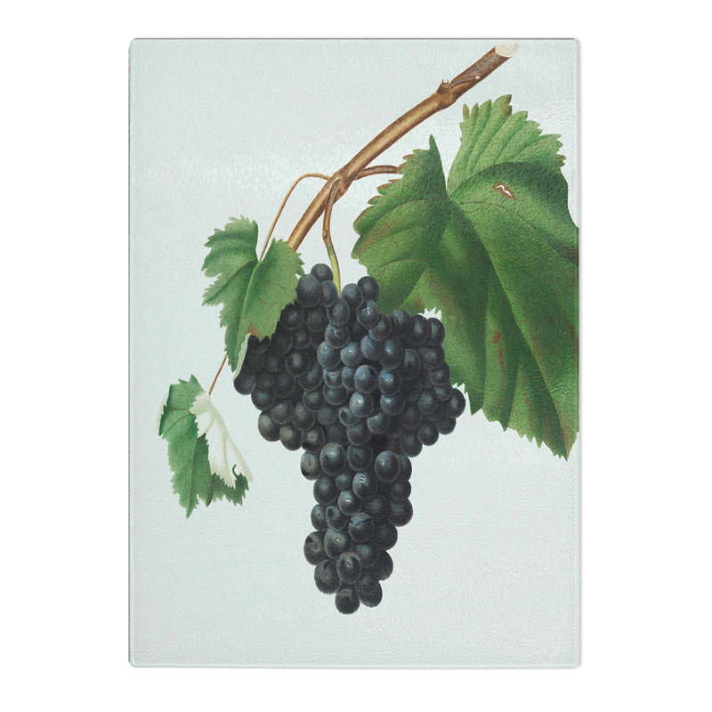 Tempered Glass Black Canaiolo Grapes by Giorgio Gallesio Chopping Board, 28.5cm W x 20cm L