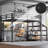 Queen Metal Loft Bed with Desk, Storage Stairs, LED Lights & USB Ports, Space-Saving, Noise-Free