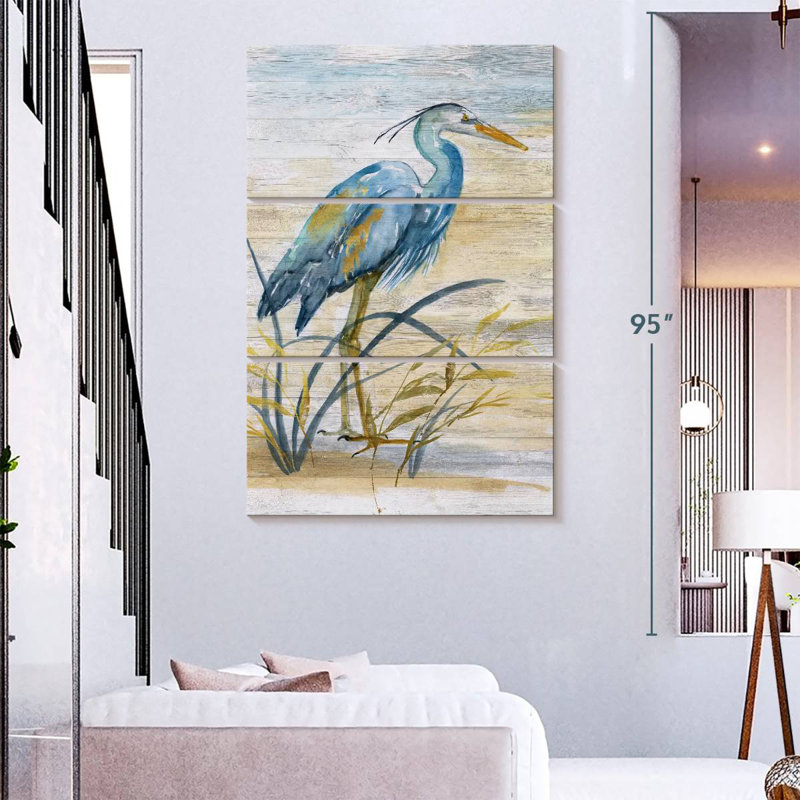 Héron bleu Brampt I, H 74 po x l 48 po