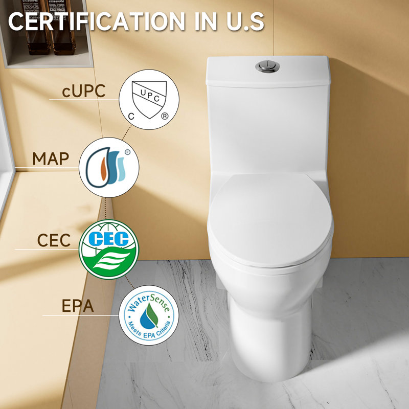 Toilette compacte une pièce à jupe 19 po ADA
