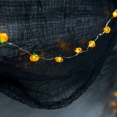 Jarnell Battery Operated String Lights with Pumpkin Motifs