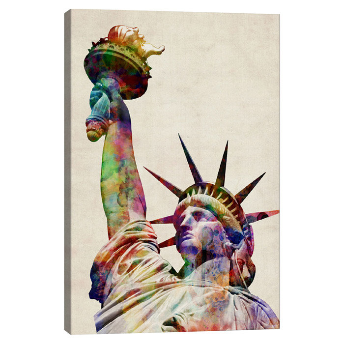 Statue of Liberty par Michael Tompsett, impression sur toile, H 12 po x l 8 po x P 0,75 po, Toile tendue, Pas de tapis