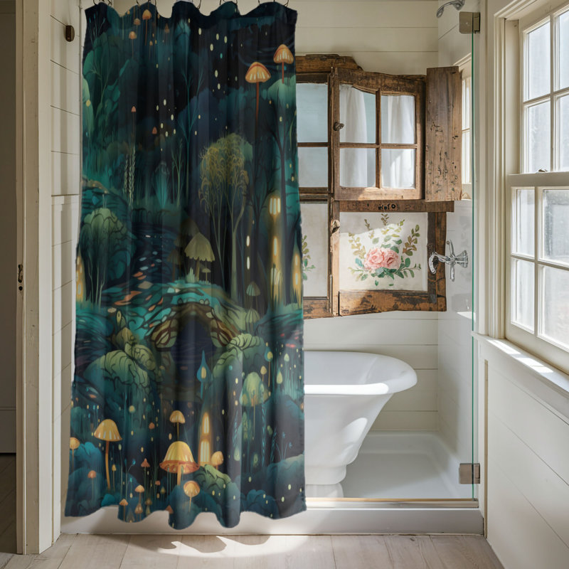Mystical Woods - Rideau de douche Premium, H 74 po x l 71 po