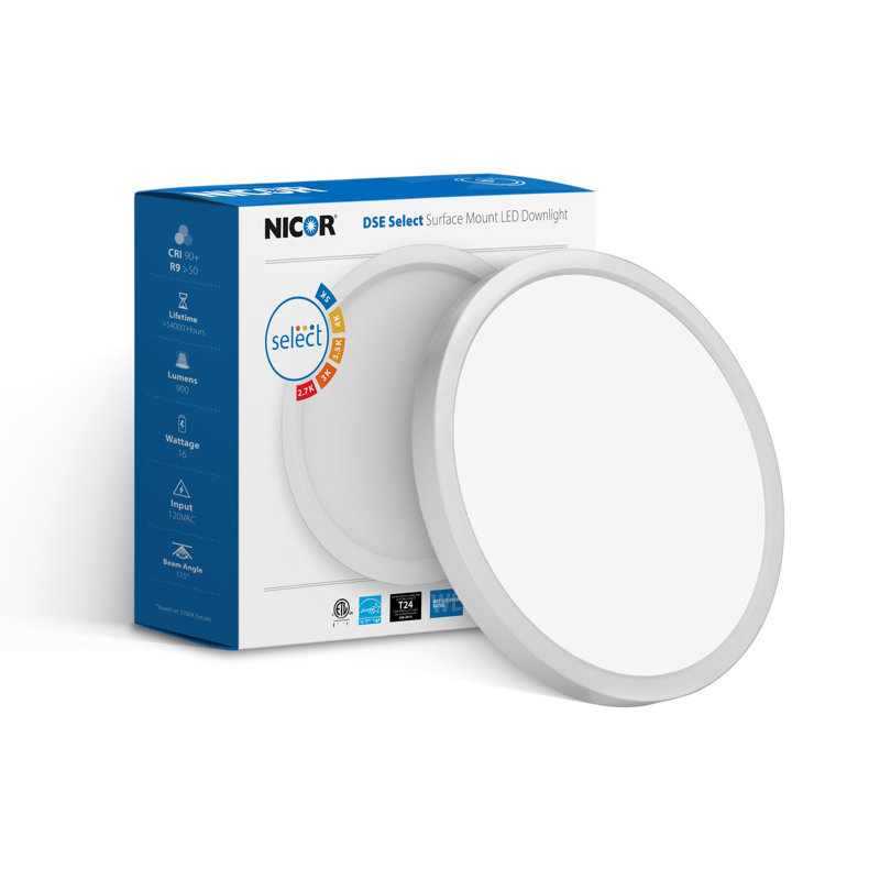 Plafonnier encastré à DEL Davasha, Blanc, H 0,67 po x l 7,5 po x P 7,5 po