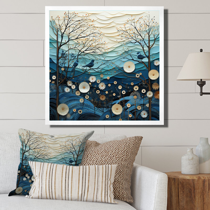 Japon Art Serene Zen Minimalism IV - Japanese Wall Decor, Cadre flottant doré, H 30 po x l 30 po x P 1 po