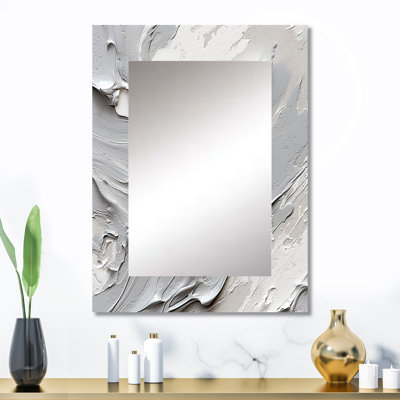 Grey and Cream Harmony In Chaos I - Large Wall Mirror On Metal