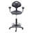 Backed Adjustable Height Ergonomic Industrial Stool with Footrest and Removable Casters/Wheels-48571021
