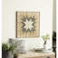 Décoration murale géométrique en bois brun faite à la main style sud-ouest 30 po x 2 po x 30 po