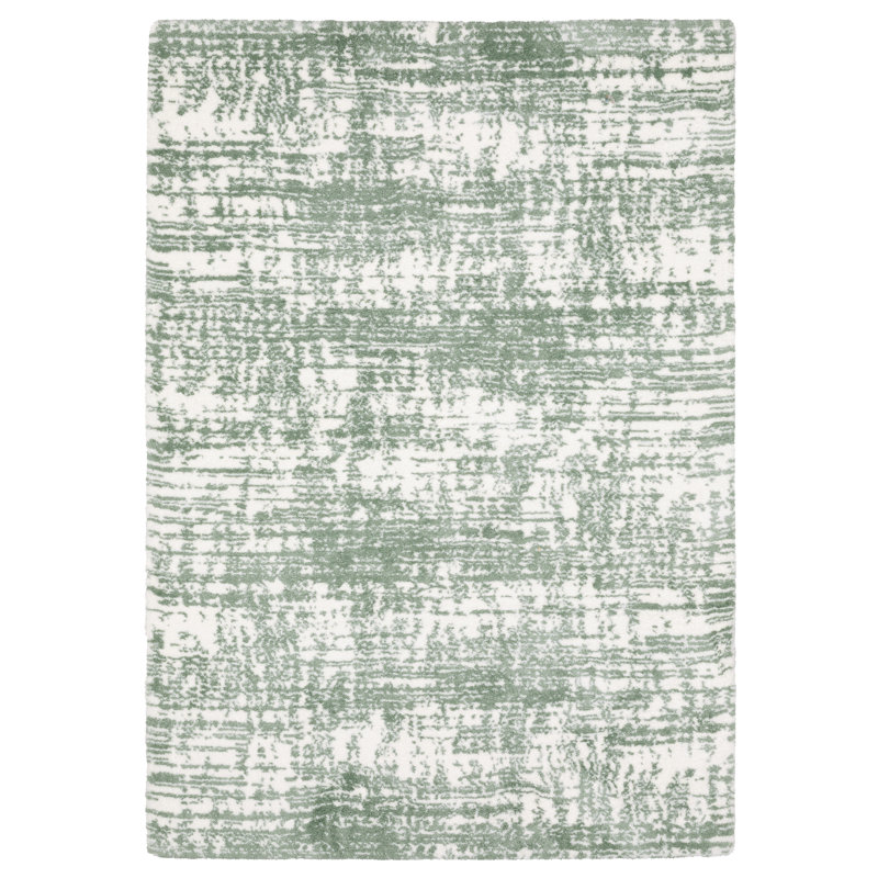 Tierney Distressed Etchings Green/ Ivory Area Rug, Rectangle 2' x 3'